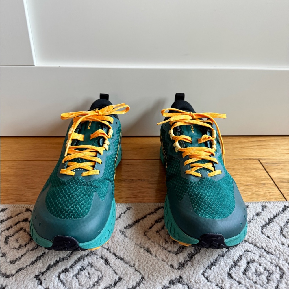 Teal and Yellow Athletic Shoes
